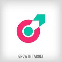 Growth arrow and target logo design. Uniquely designed color transitions. Special Education, idea and development logo template. vector