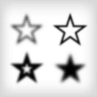 Star shape with 4 different dots. Geometric artistic star icon pixel. Integrative and integrative pixel movement. Modern icon ports. vector