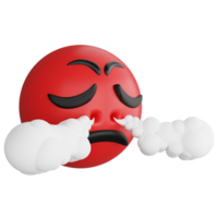 Angry emoji side view clipart flat design icon isolated on transparent background, 3D render emoji and emoticon concept png