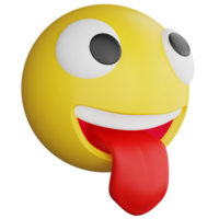 atrevido emoji lado Visão clipart plano Projeto ícone isolado em transparente fundo, 3d render emoji e emoticon conceito png