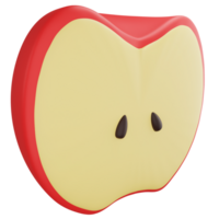 Pomme moitié tranche clipart plat conception icône isolé sur transparent arrière-plan, 3d rendre nourriture et fruit concept png