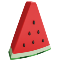 Watermelon slice clipart flat design icon isolated on transparent background, 3D render food and fruit concept png