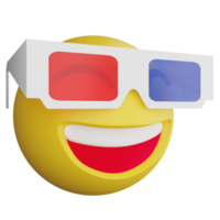 3D glasses emoji side view clipart flat design icon isolated on transparent background, 3D render emoji and emoticon concept png