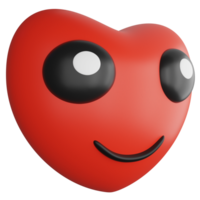 coração emoji lado Visão clipart plano Projeto ícone isolado em transparente fundo, 3d render emoji e emoticon conceito png