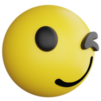 Smile emoji side view clipart flat design icon isolated on transparent background, 3D render emoji and emoticon concept png