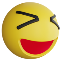 Lachen Emoji Seite Aussicht Clip Art eben Design Symbol isoliert auf transparent Hintergrund, 3d machen Emoji und Emoticon Konzept png