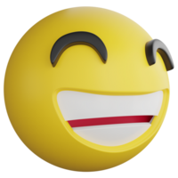 Smile emoji side view clipart flat design icon isolated on transparent background, 3D render emoji and emoticon concept png