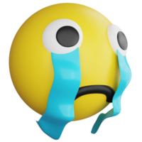 llorar emoji lado ver clipart plano diseño icono aislado en transparente fondo, 3d hacer emoji y emoticon concepto png