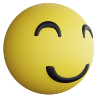 Smile emoji side view clipart flat design icon isolated on transparent background, 3D render emoji and emoticon concept png