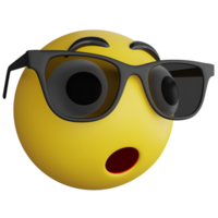 Wauw bril emoji kant visie clip art vlak ontwerp icoon geïsoleerd Aan transparant achtergrond, 3d geven emoji en emoticon concept png