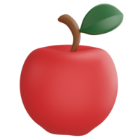 Apple clipart flat design icon isolated on transparent background, 3D render food and fruit concept png