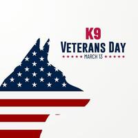 National K9 Veterans Day Background Vector Illustration