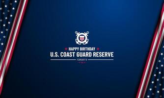 U.S. Coast Guard Reserve Birthday February 19 Background Vector Illustration