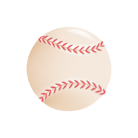 3d smutsig baseboll. vit läder baseboll med röd söm. populär sporter på universitet nivå png