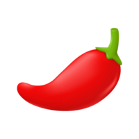 3D Glossy Red Chili A hot and spicy Mexican cooking ingredient. png