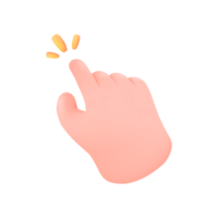 3d hand- muis cursor. een leeg richten hand- de concept van klikken een knop Aan een website png