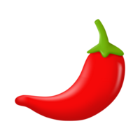 3d glanzend rood Chili een heet en pittig Mexicaans Koken ingrediënt. png