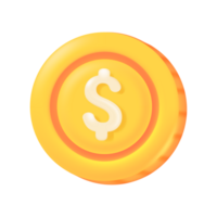 3D gold coin. Blank coin. Investment and saving ideas Cash Bonus to Financial Success. png