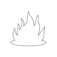 Continuous bonfire drawing, single-line art, and outline minimalistic style vector art illustration