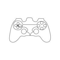 Continuous one-line drawing of the game controller and single-line art of the joystick controller outline vector illustration