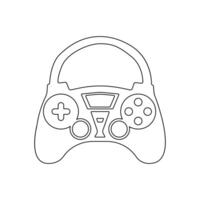 Continuous one-line drawing of the game controller and single-line art of the joystick controller outline vector illustration