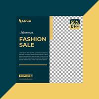 Fashion social media post template vector