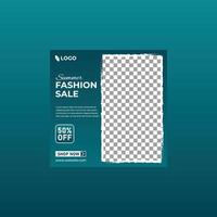 Fashion social media post template vector