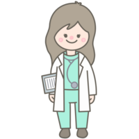 linda mujer médico sencillo ilustración png