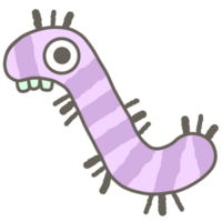 schattig pastel Purper bacterie virus cellen gemakkelijk illustratie png