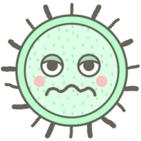 Cute pastel green bacteria virus cells simple illustration png