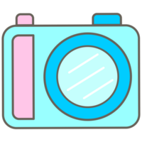 summer vibes cute pastel sky blue digital camera png