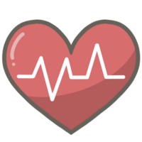 Cute pastel medical heart beat line icon simple illustration png