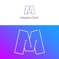 M tech logo. Letter M Technology logo. modern letter M logo design. vector