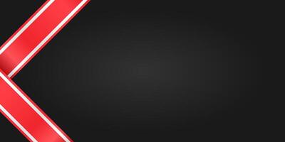 red ribbon banner in black background. red and white ribbon with white strip background. red ribbon background. vector