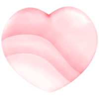 Pink Heart Shape with Curved Lines Watercolor Illustration png