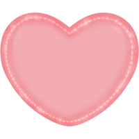 Pink Heart with White Dashed Line Illustration png