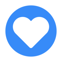 blå hjärta ikon png