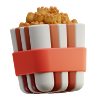 3d illustration of popcorn png