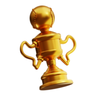 3d illustration of baseball trophy png