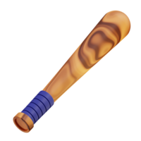 3d illustration of wooden baseball bat png