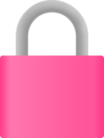 Pink padlock with a white handle on a white background. Suitable for cyber security, data protection, privacy concepts, and website security. png