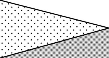 Triangle monochrome halftone background with differently scaled dots. Manga style template background. Pop art backdrop. Comics book and anime layout. vector