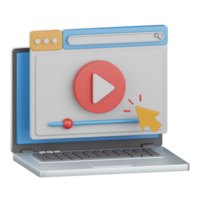 3d Rendern Video Marketing isoliert nützlich zum seo, Webseite, Internet, Optimierung und andere png