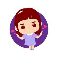 Cute girl holding heart with love vector