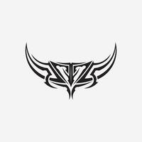 black tribal vector logo design icon and sign tribal