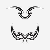 icono de diseño de logotipo vectorial tribal negro y signo tribal vector