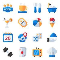 Set of Holidays Flat Icons vector