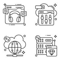 Pack of Cloud Service Linear Icons vector