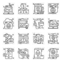 Pack of Mobile Data Linear Icons vector