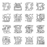 Pack of Mobile Service Linear  Icons vector